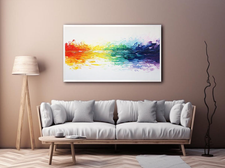 Rainbow Abstract Canvas Painting 