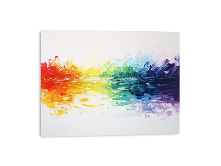 Rainbow Abstract Canvas Painting 