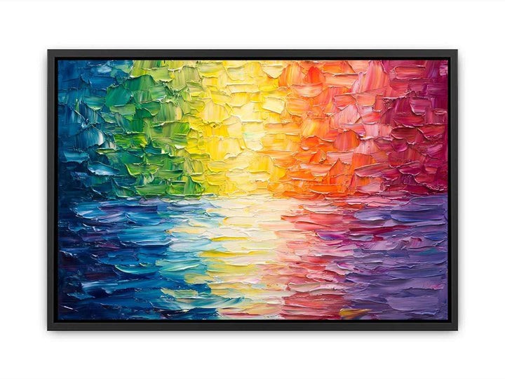 Colorful Rainbow Canvas Painting 