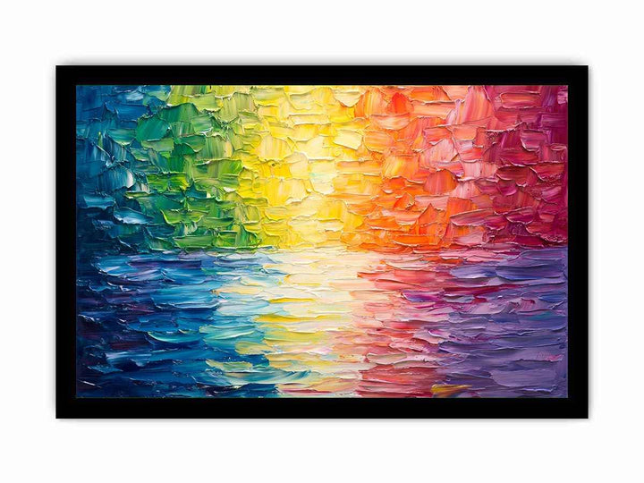 Colorful Rainbow Canvas Painting 