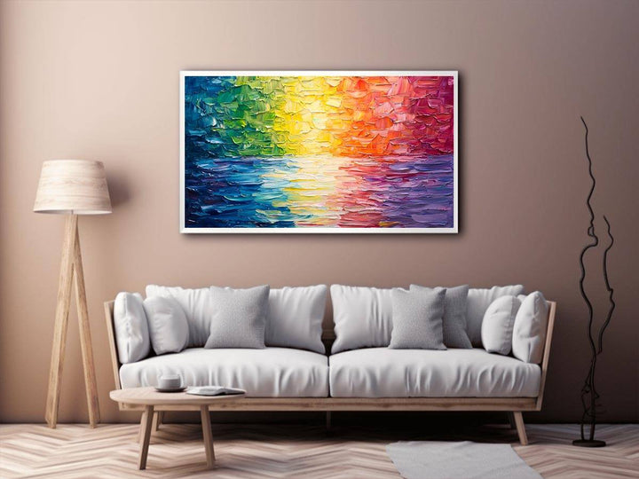 Colorful Rainbow Canvas Painting 