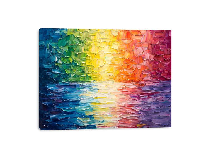 Colorful Rainbow Canvas Painting 