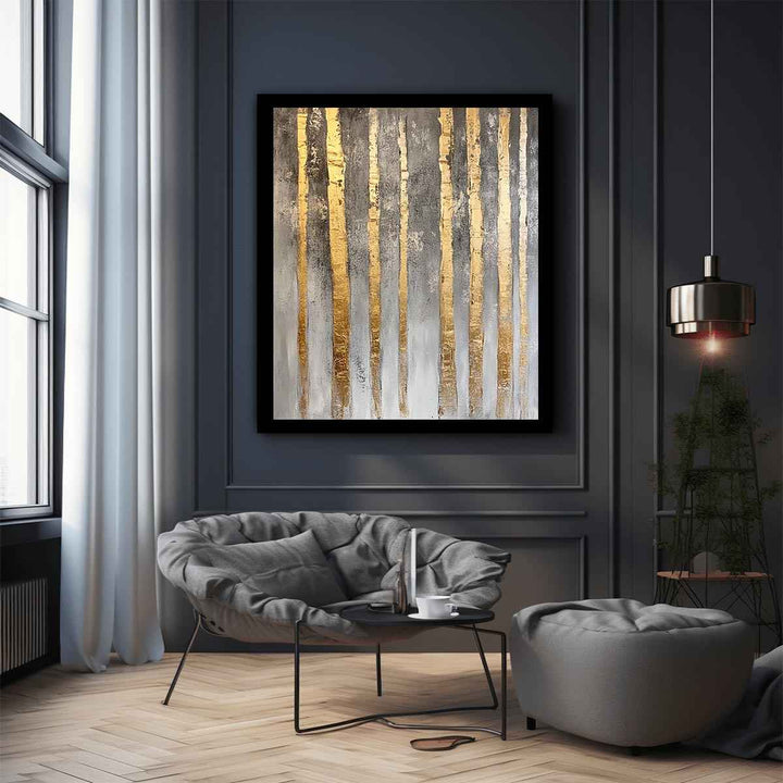 Gold Bamboos Canvas Painting 