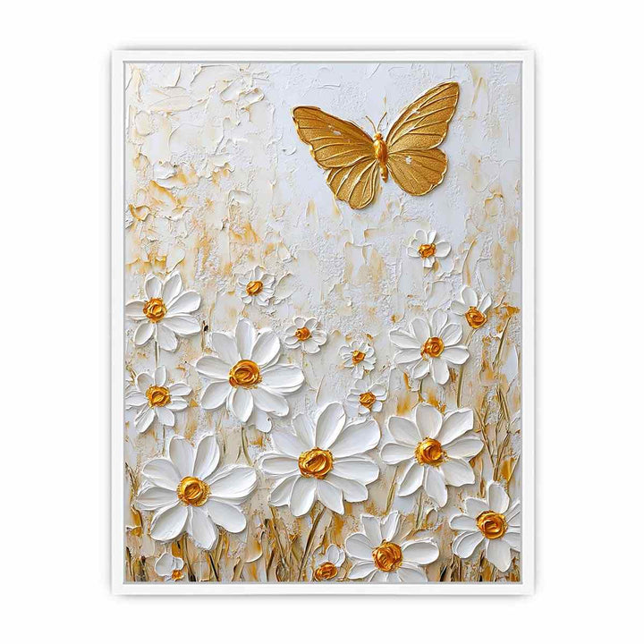 White Dsises Canvas Painting 