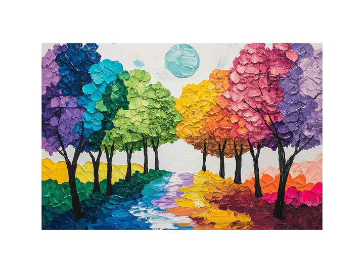 Colorful Trees Oil Painting