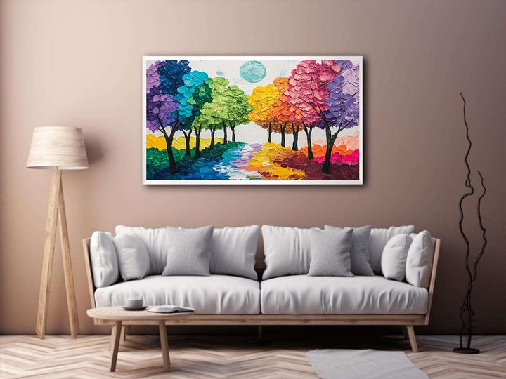 Colorful Trees Canvas Painting 