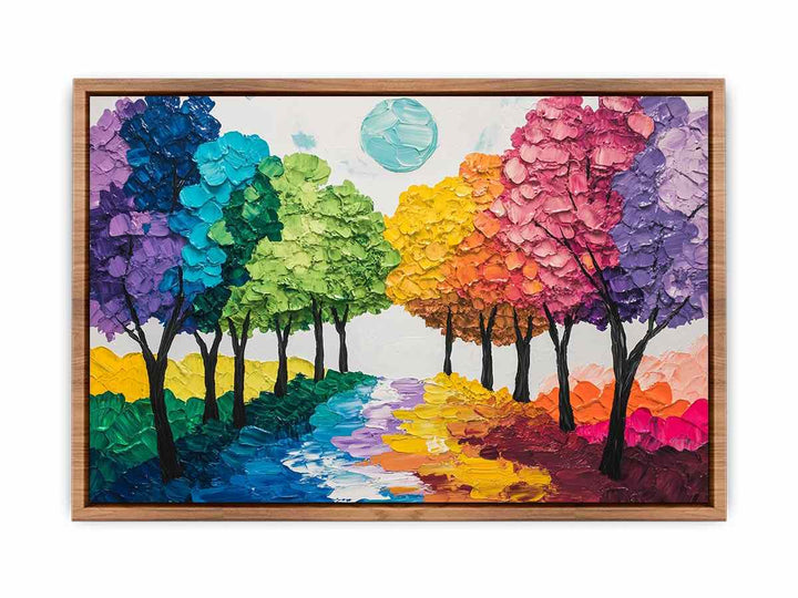 Colorful Trees Canvas Painting 