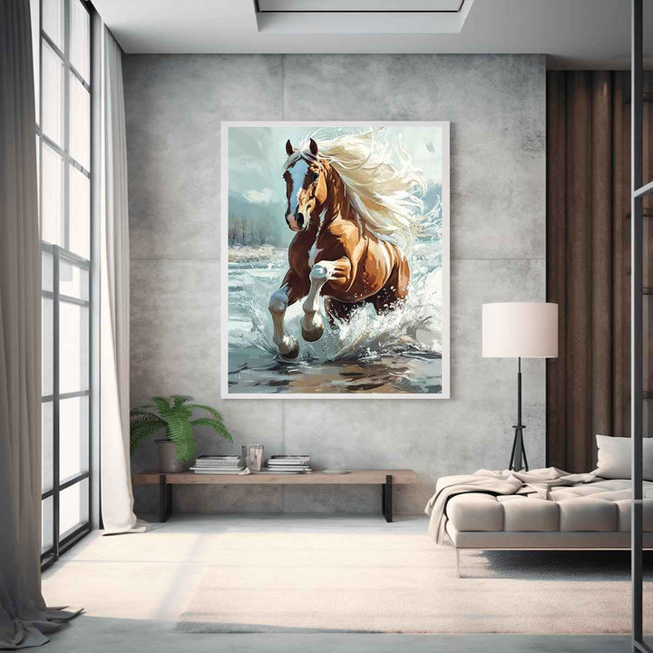 Galloping Horse Canvas Painting 