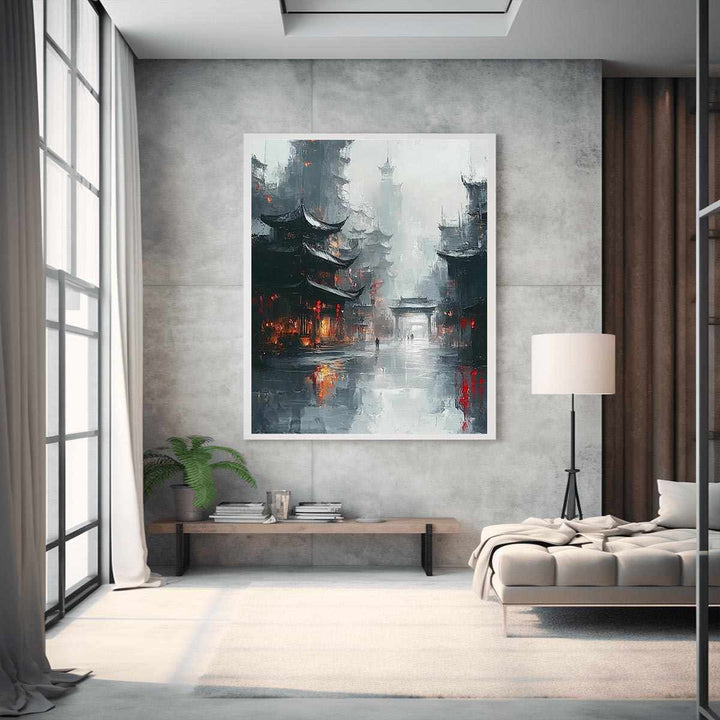 Pagodas Canvas Painting 