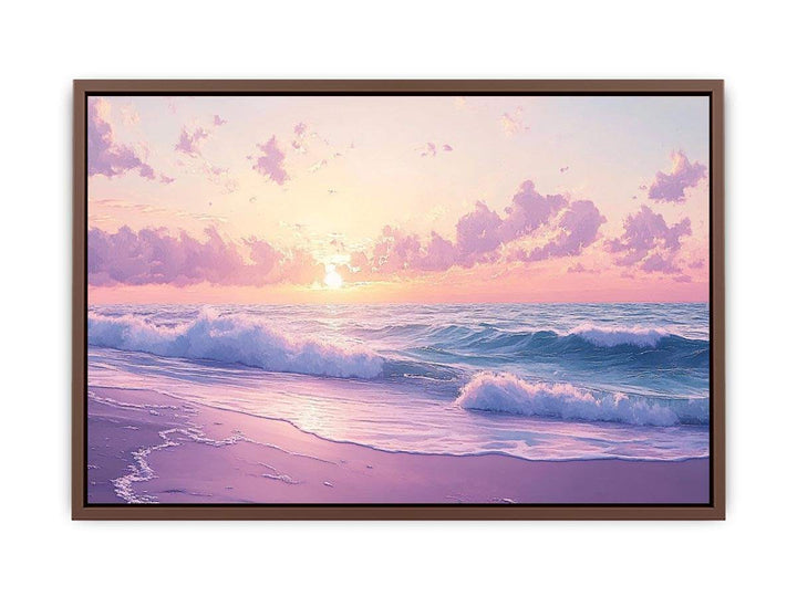 Pink Shore Canvas Painting 