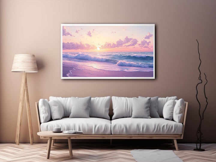 Pink Shore Canvas Painting 