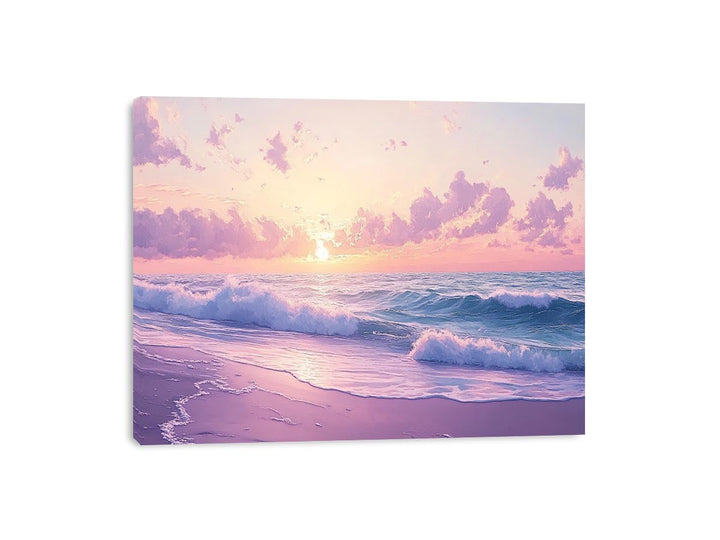 Pink Shore Canvas Painting 