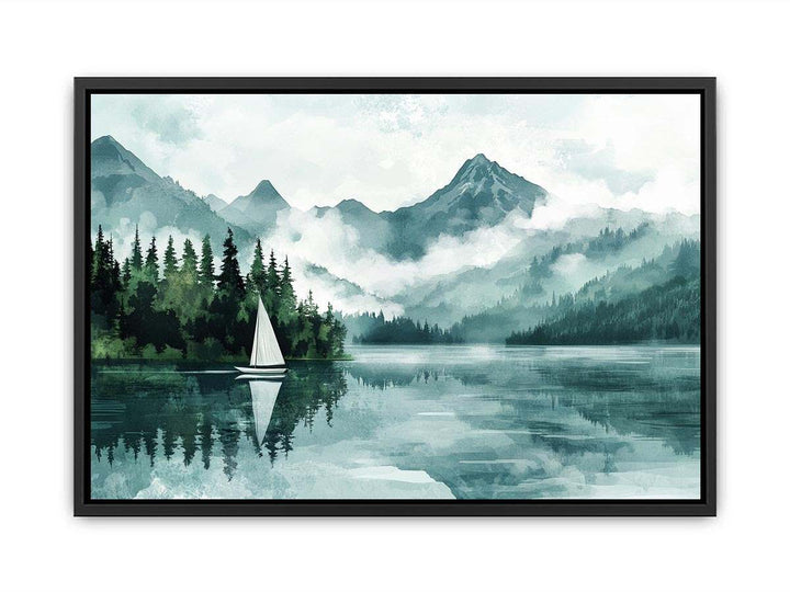 Vintage Lake Canvas Painting 