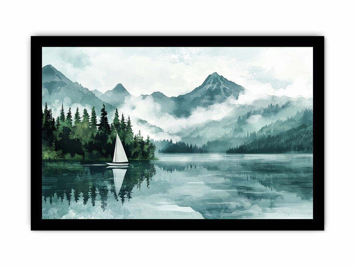 Vintage Lake Canvas Painting 