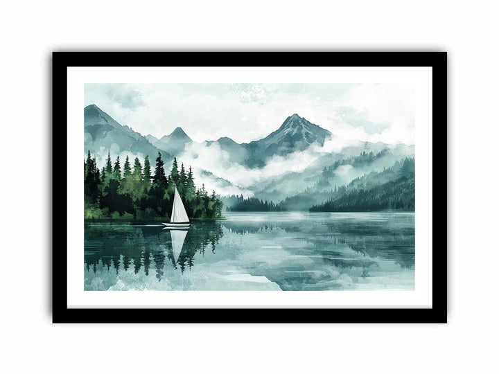 Vintage Lake Canvas Painting 