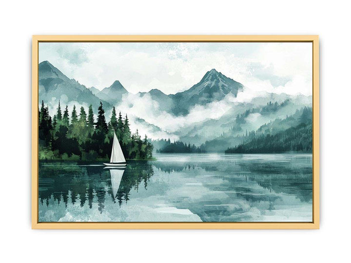 Vintage Lake Canvas Painting 