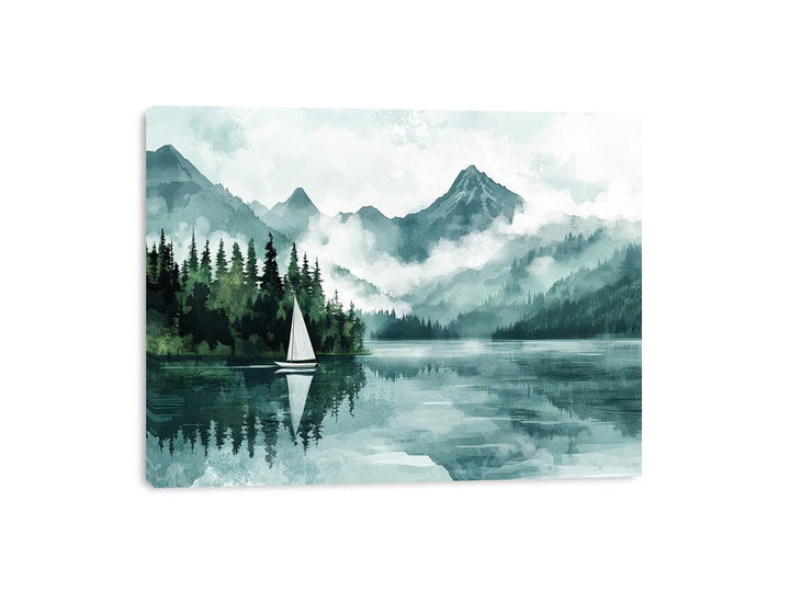 Vintage Lake Canvas Painting 