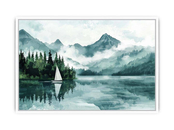 Vintage Lake Canvas Painting 