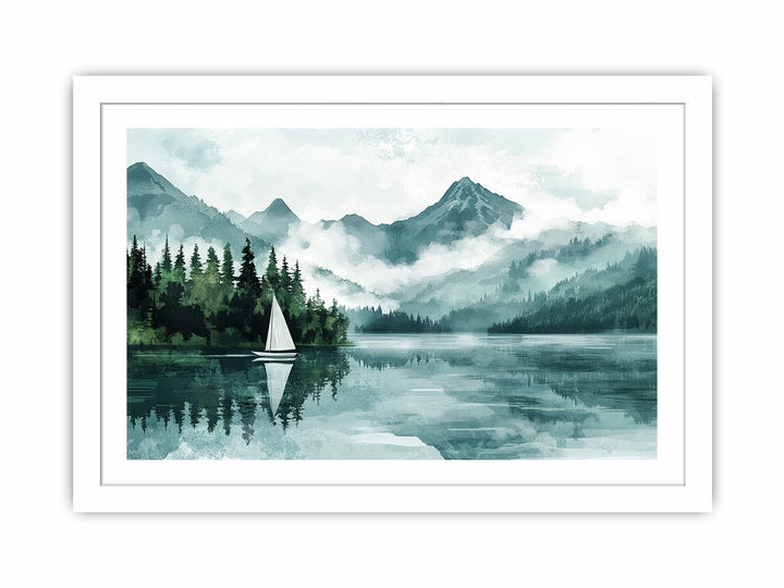 Vintage Lake Canvas Painting 