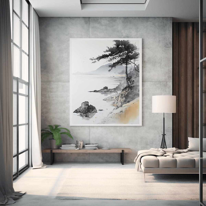 Beach Tree Canvas Painting 