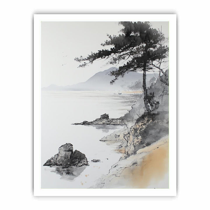 Beach Tree Canvas Painting 