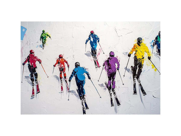 Skiers Oil Painting 