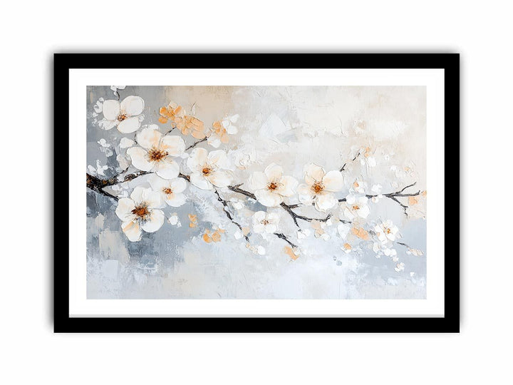 White Flowers Canvas Painting 