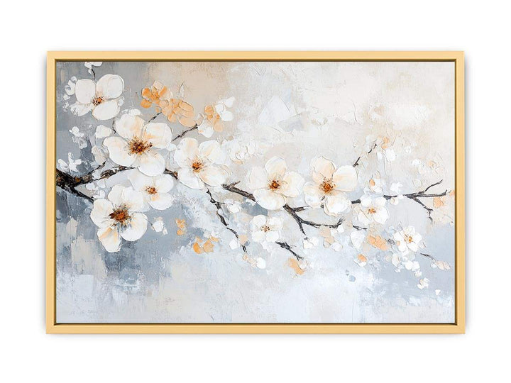 White Flowers Canvas Painting 