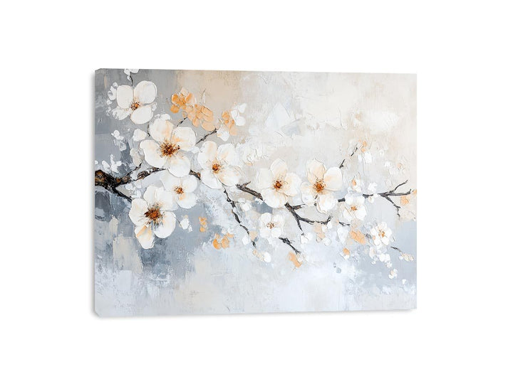 White Flowers Canvas Painting 