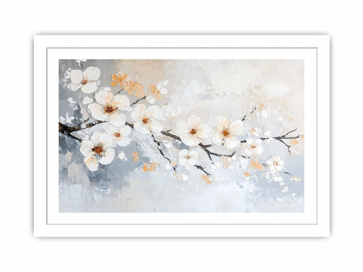 White Flowers Canvas Painting 