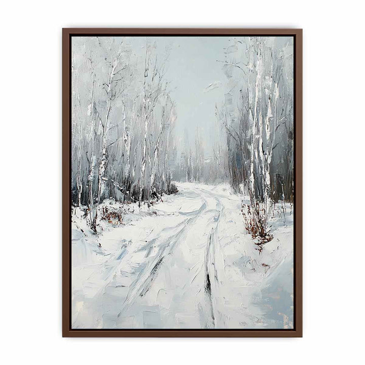 Snow Path Canvas Painting 