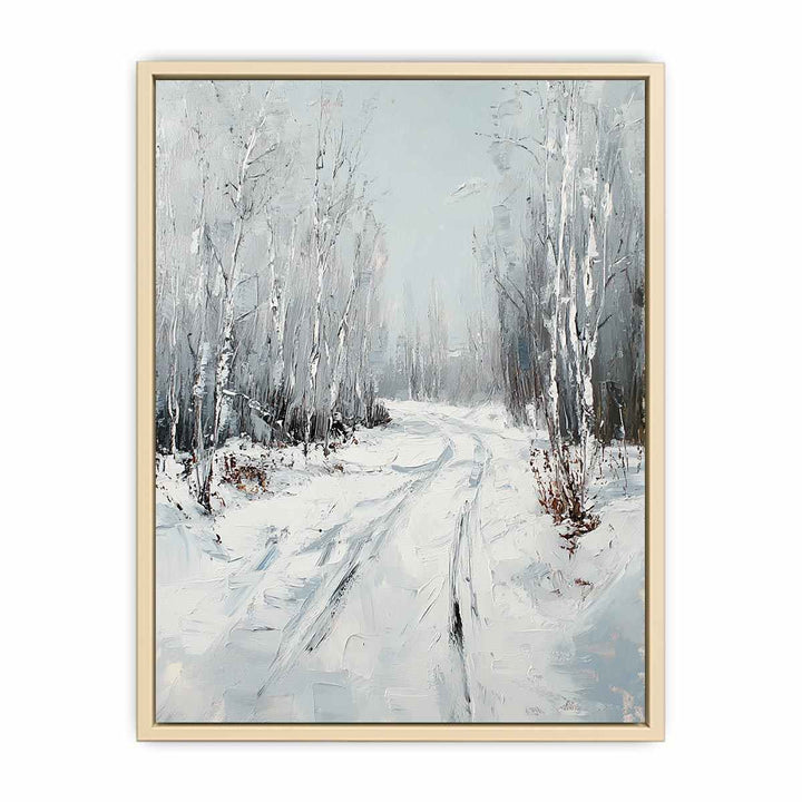 Snow Path Canvas Painting 