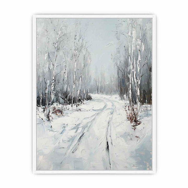 Snow Path Canvas Painting 