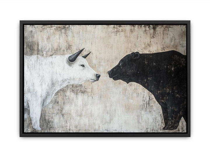 Bear and Bull Canvas Painting 