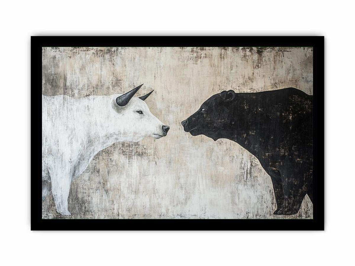 Bear and Bull Canvas Painting 