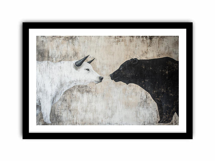 Bear and Bull Canvas Painting 