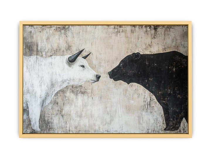 Bear and Bull Canvas Painting 