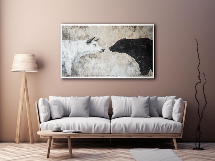 Bear and Bull Canvas Painting 