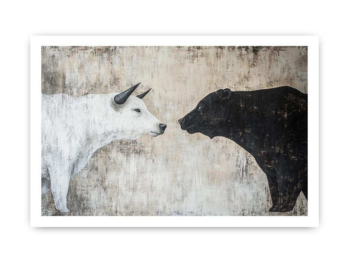 Bear and Bull Canvas Painting 