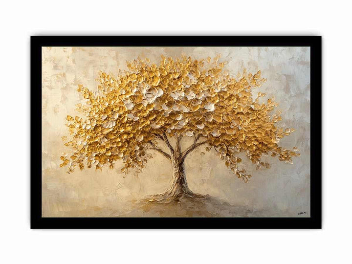 Golden Tree Canvas Painting 