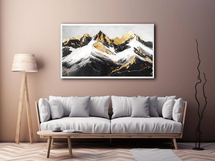 Gold Mountains Canvas Painting 