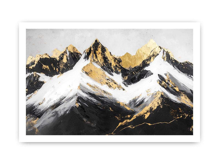 Gold Mountains Canvas Painting 