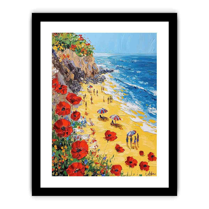 Poppies on the Tides Canvas Painting 