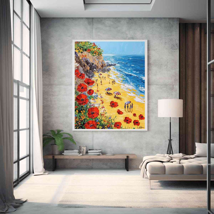 Poppies on the Tides Canvas Painting 