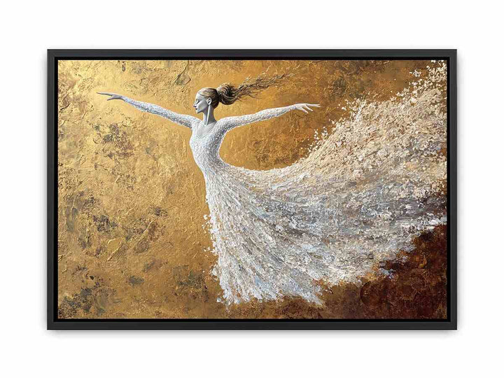 White Ballerina Canvas Painting 