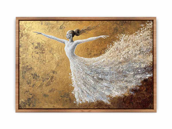 White Ballerina Canvas Painting 