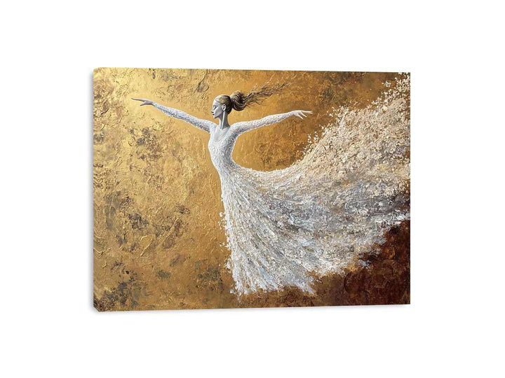 White Ballerina Canvas Painting 