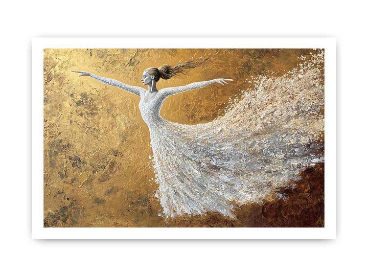 White Ballerina Canvas Painting 