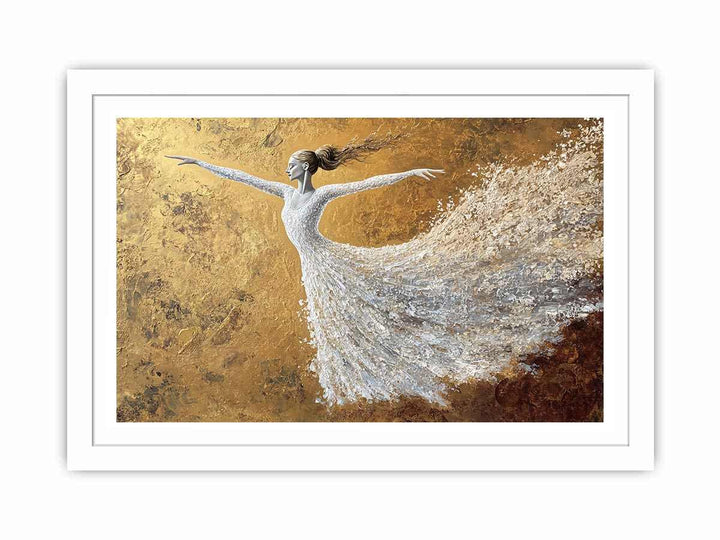 White Ballerina Canvas Painting 