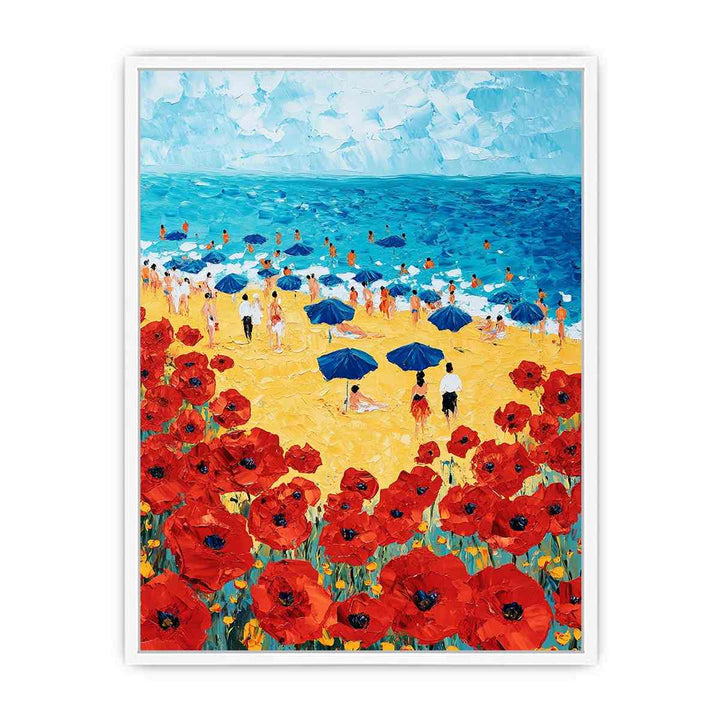 The Scarlet Coastline Canvas Painting 